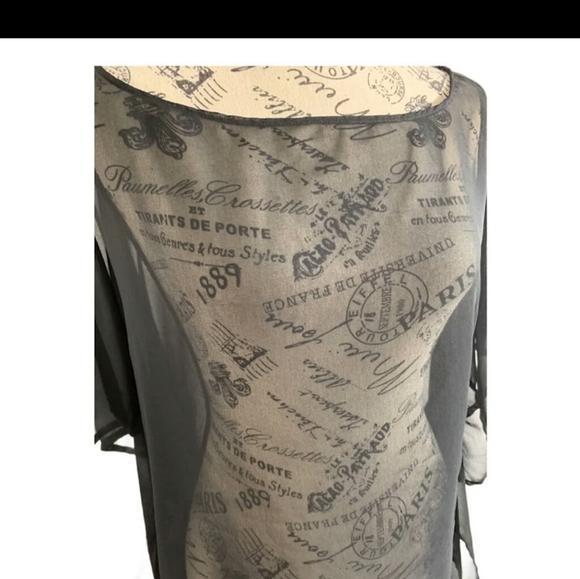 Women's S/M sheer black blouse - Picture 2 of 7